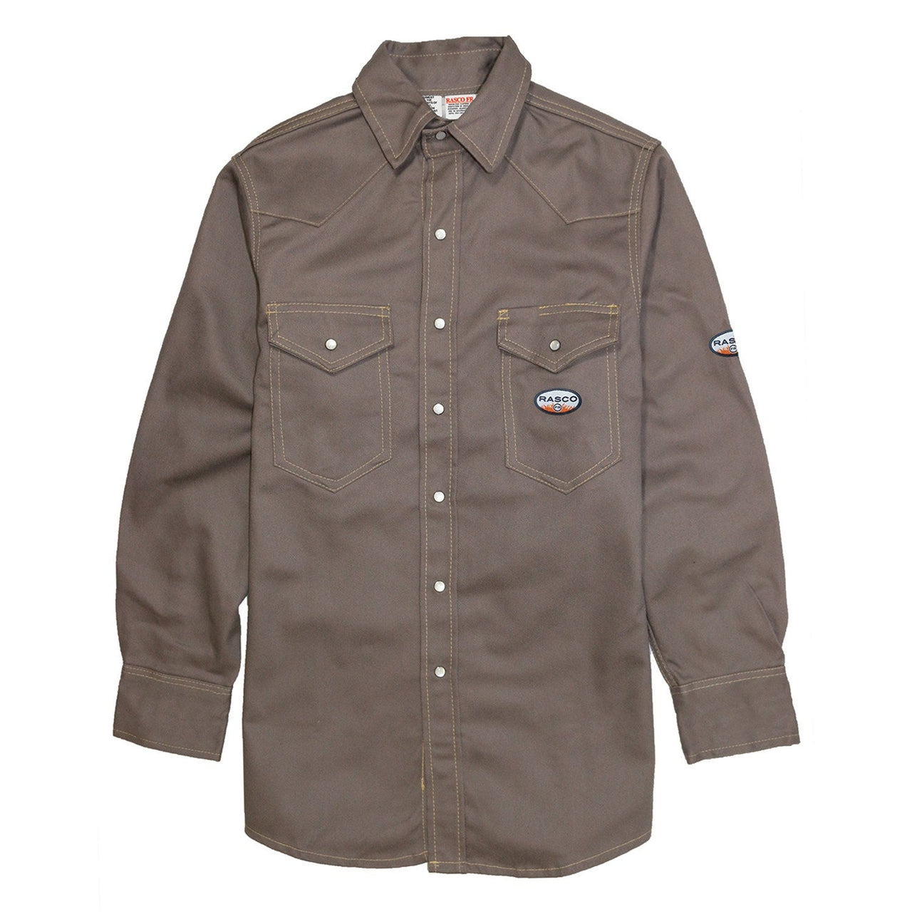 Rasco FR Men's Gray Heavy Weight Work Shirt GFR1014