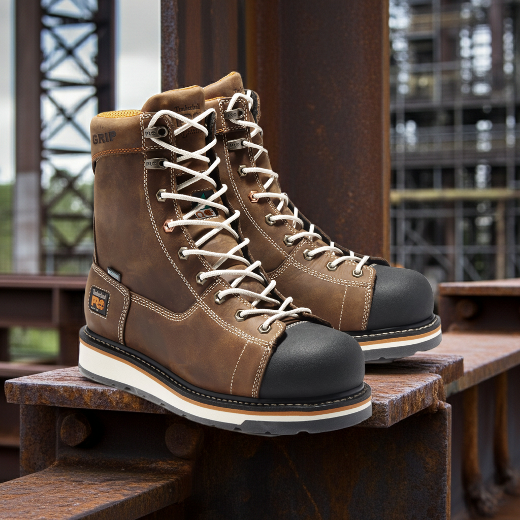 Timberland Pro Gridworks 8" Alloy Safety Toe Brown Full-Grain Leather TB0A12EZ