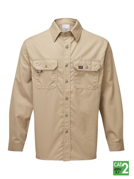 IFR Men's Khaki FR UltraSoft® 7 oz Deluxe Work Shirt UPK650