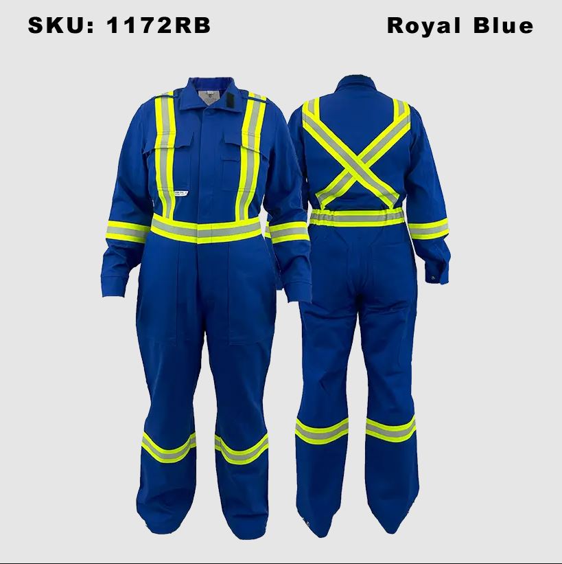 Women's Royal Blue Premium FR Coveralls W/CSA Striping 1172RB