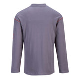 PORTWEST Gray Long Sleeve FR Henley T Shirt FR02