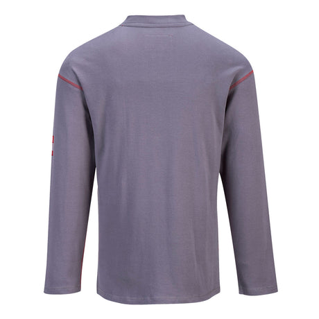 PORTWEST Gray Long Sleeve FR Henley T Shirt