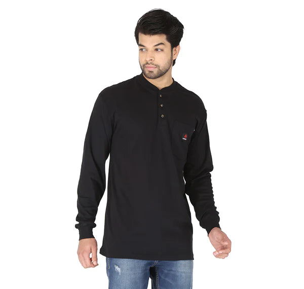 Forge FR Black Henley Shirt MFHNLY-004-BLK