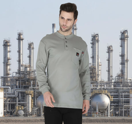 Forge FR Grey Henley Shirt MFHNLY-004-GREY