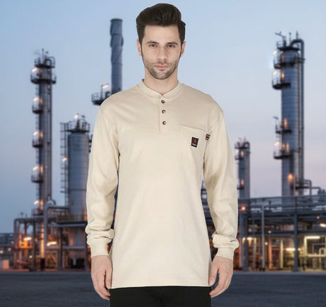 Forge FR Sand Henley Shirt MFHNLY-004-SAND