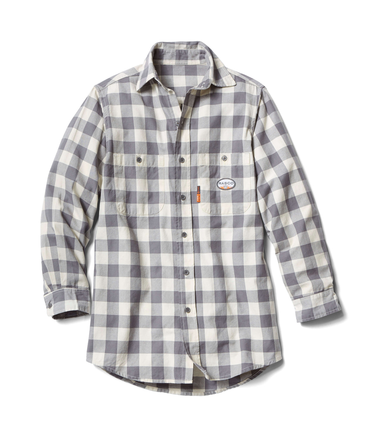 Gray & White Long Sleeve FR Plaid Shirt