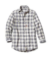Thumbnail for Gray & White Long Sleeve FR Plaid Shirt