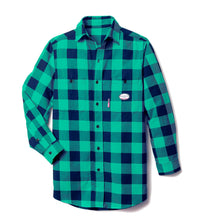 Thumbnail for Navy & Green Long Sleeve FR Plaid Shirt