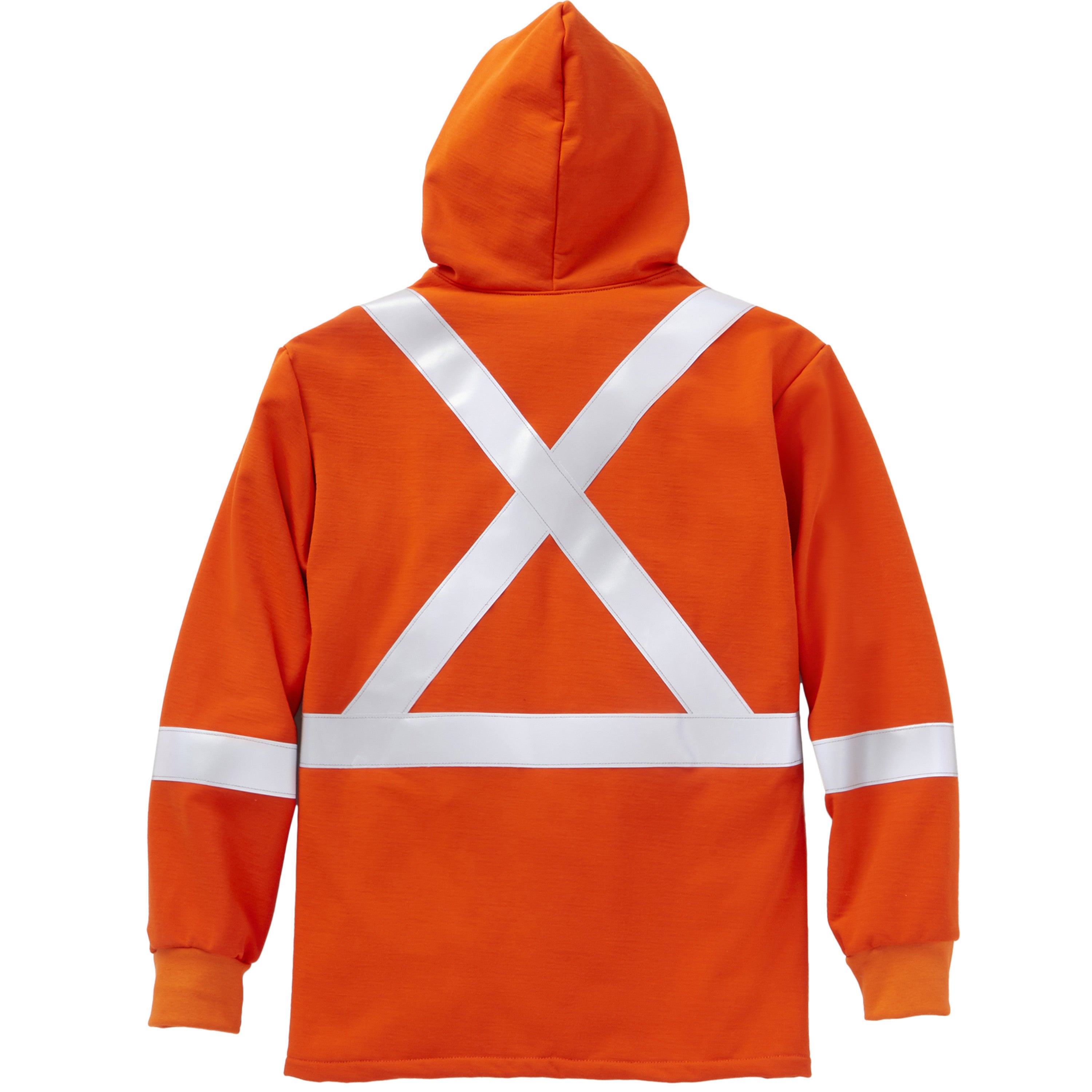 FR Hi Vis Orange Pullover Hooded Sweatshirt w/ 2'' CSA Silver