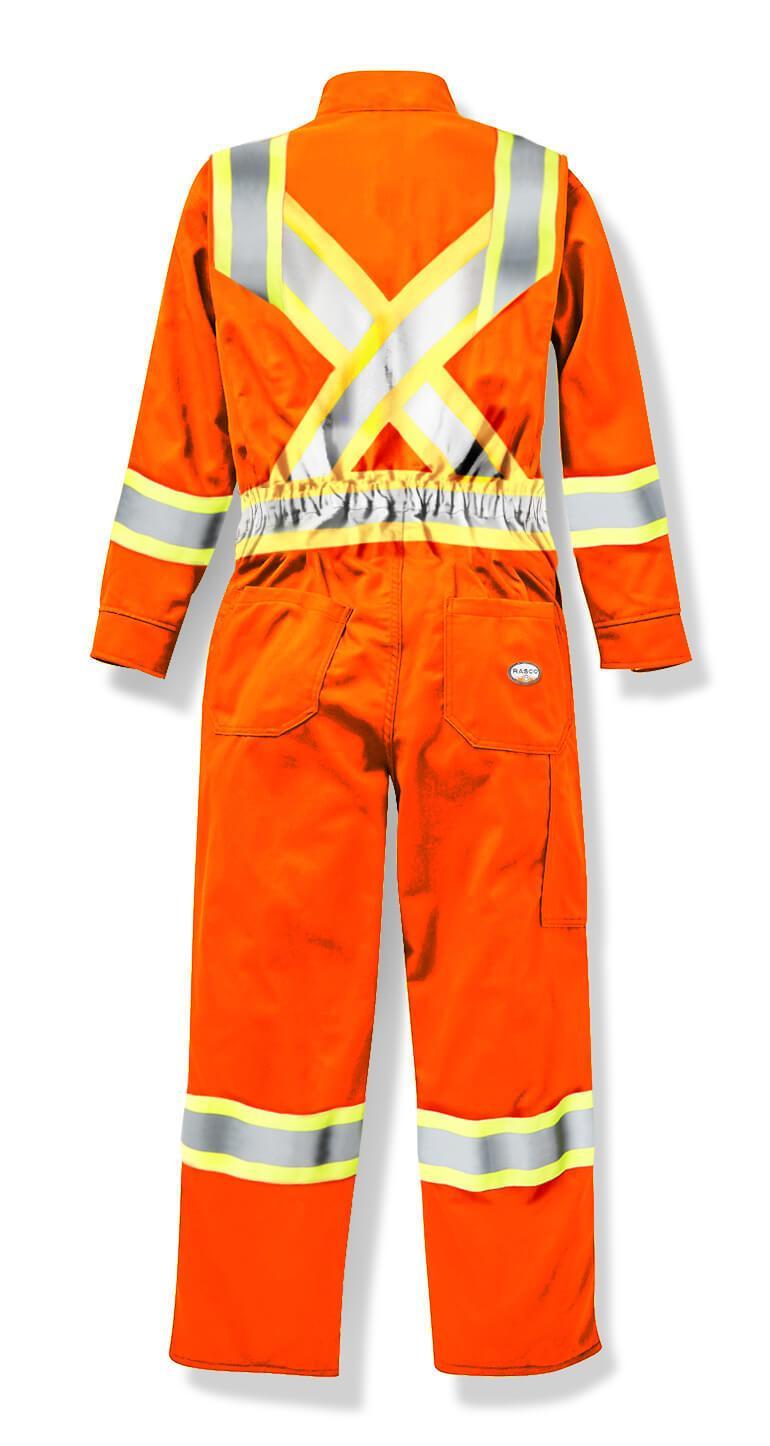 Rasco FR Hi Vis Orange Premium Coverall with 4" Class 3 level 2 Reflective Tape FR8005OH
