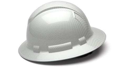 Pyramex Shiny White Ridgeline Full Brim Hard Hat HP54116S