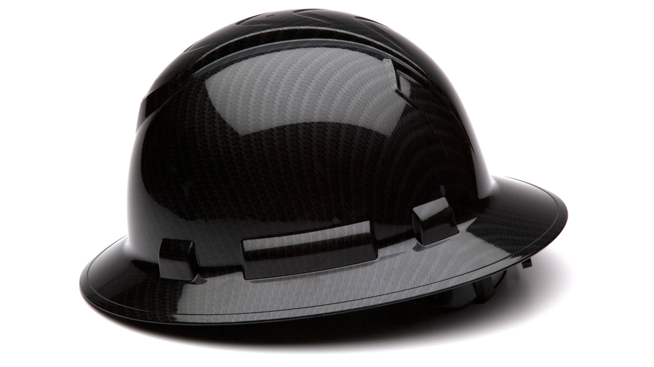 Shiny Black Graphite Ridgeline Full Brim Hard Hat