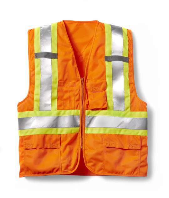 Hi Vis Zipper Front Safety Vest w/ 4" CSA Reflective Striping
