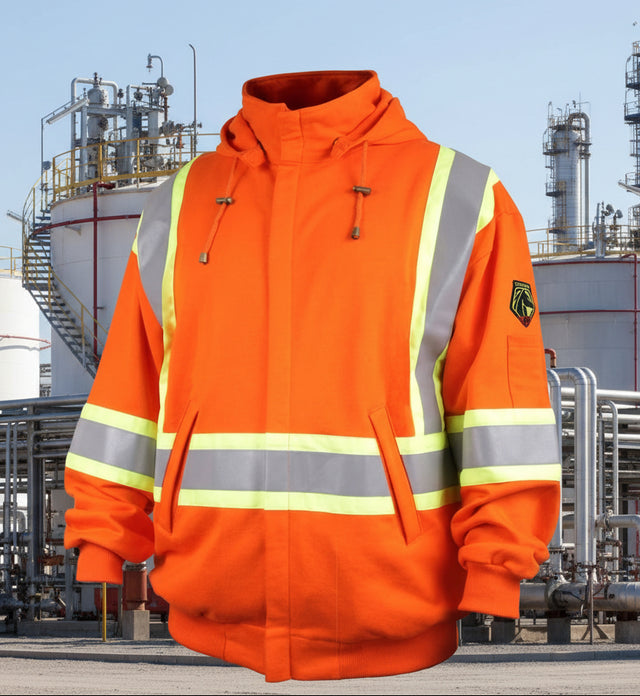 Black Stallion FR Orange Zip up Hooded Sweatshirt JF1332-OR