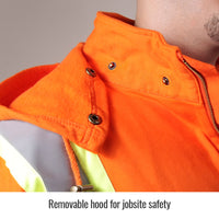 Thumbnail for Black Stallion FR Orange Zip up Hooded Sweatshirt JF1332-OR