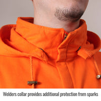 Thumbnail for Black Stallion FR Orange Zip up Hooded Sweatshirt JF1332-OR