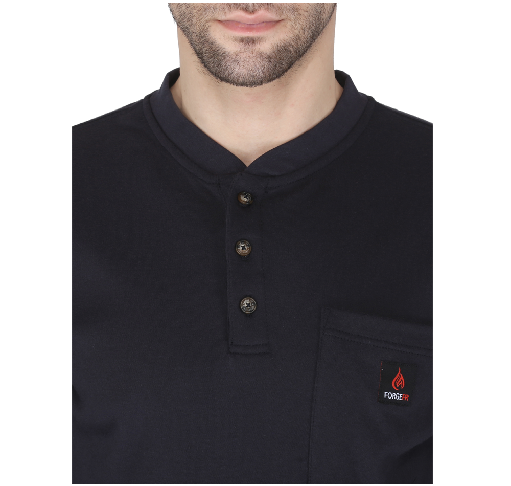 Forge FR Navy Blue Henley Shirt MFHNLY-004-NAVY