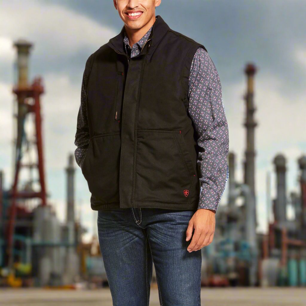 Ariat FR Men's Black Workhorse Insulated Vest 10024030 – Refinery