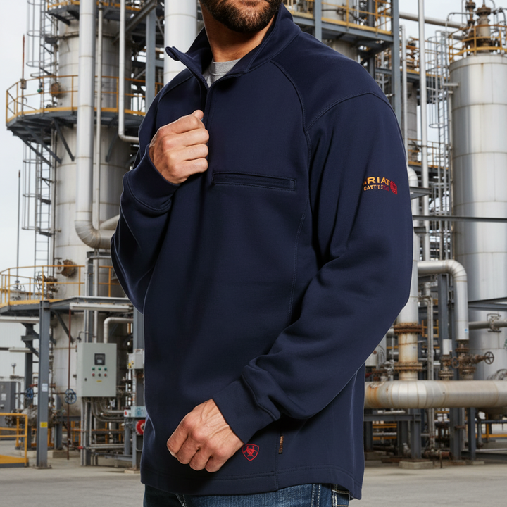 Ariat FR Navy Rev 1/4 Zip Pullover 10022333 – Refinery Work Wear