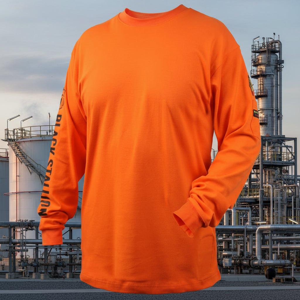 Black Stallion FR Orange Crew Neck T-Shirt TF2510-OR