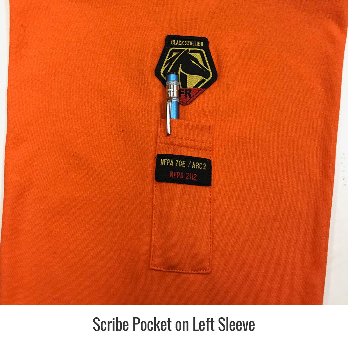 Black Stallion FR Orange Crew Neck T-Shirt TF2510-OR