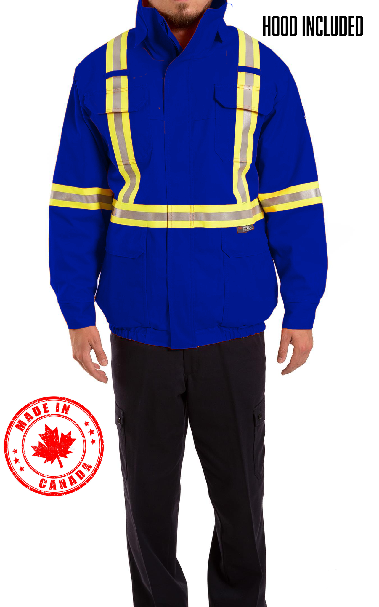 3 in 1 Premium Royal Blue AR/FR Insulated Bomber Jacket w/CSA Striping